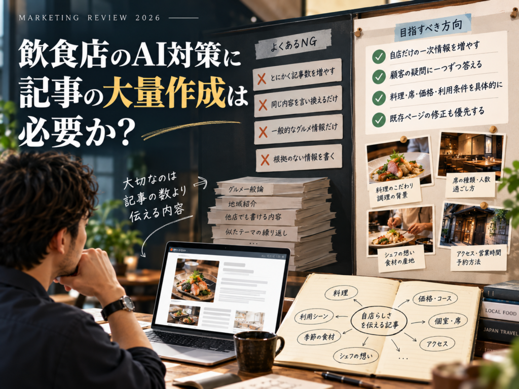 飲食店のAI対策に記事の大量作成は必要か？