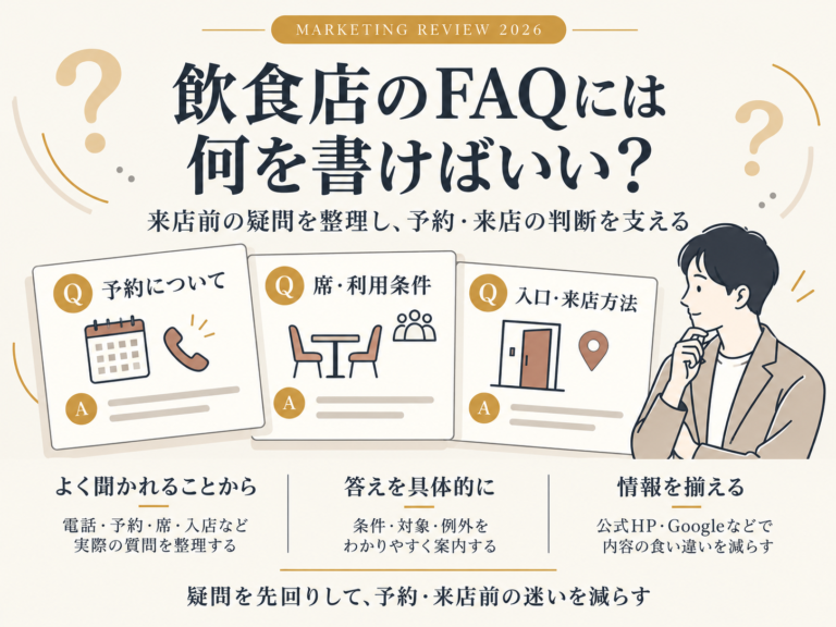 飲食店のFAQには何を書く？予約前の不安を解消する質問の選び方