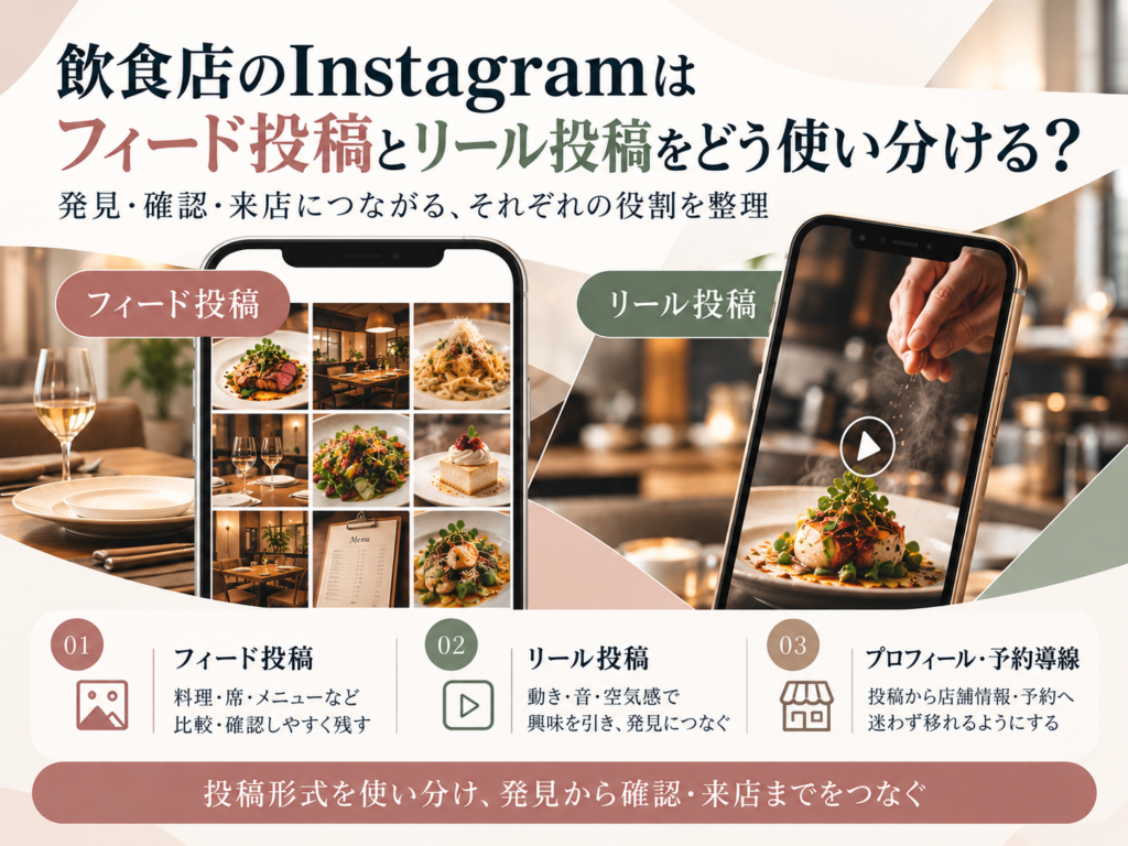 飲食店のInstagramはフィードとリールをどう使い分ける？