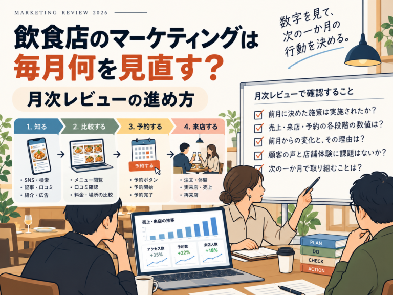 飲食店のマーケティングは毎月何を見直す？月次レビューの進め方