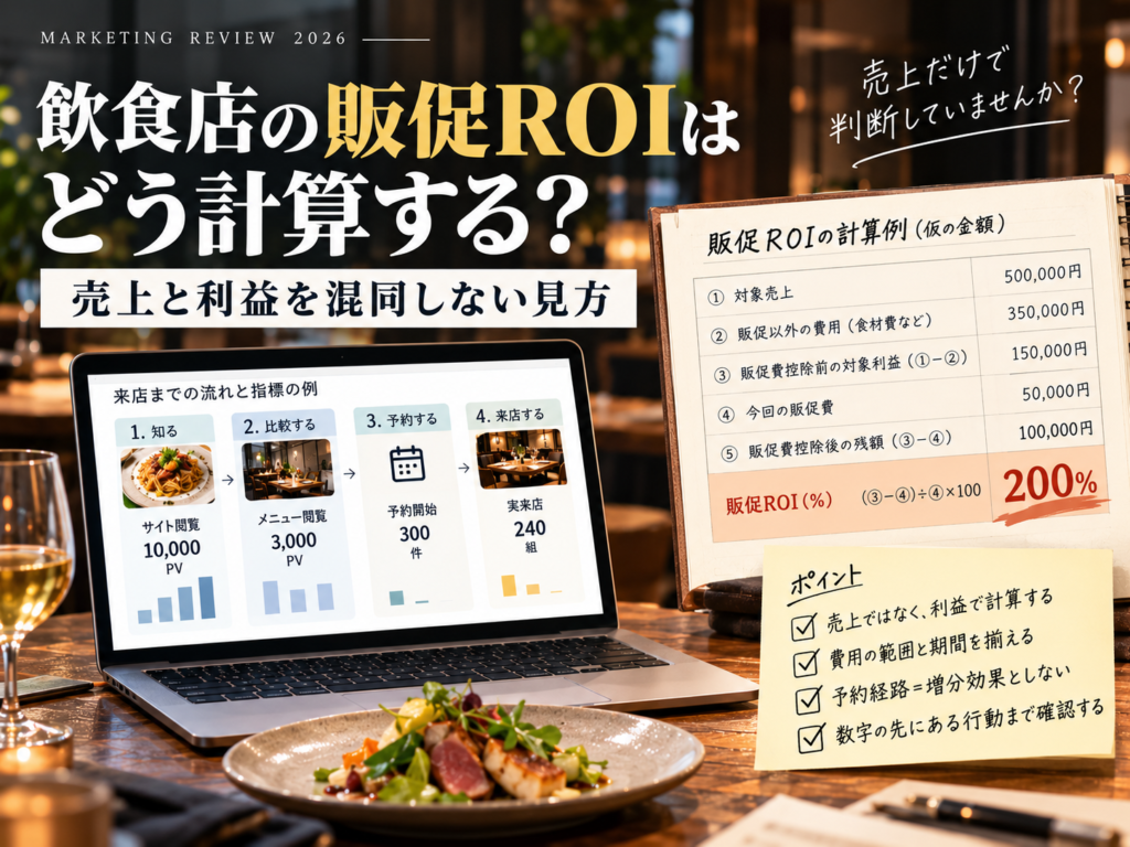 飲食店の販促費用対効果(ROI)はどう計算する？売上と利益を混同しない見方